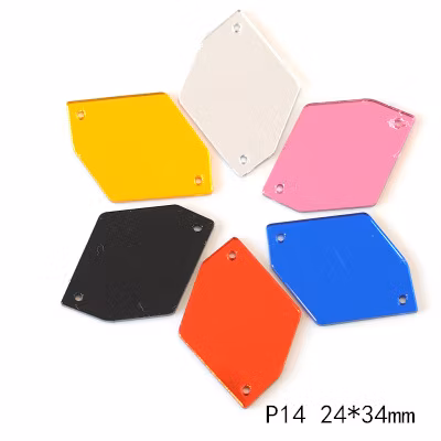 Горячая Распродажа, необычные акриловые пришивные зеркальные бусины со стразами и отверстиями для одежды