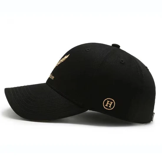 Настройте оптовые бейсбольные кепки для гольфа с низким MOQ черного цвета с логотипом вышивки